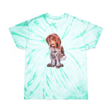 German Shorthair Pointer 'Benny' Unisex Tie-Dye Tee, Cyclone