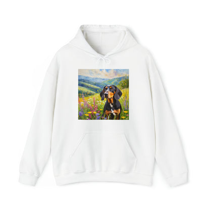 Black & Tan Coonhound Fine Art Hoodie