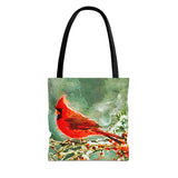 Winter Cardinal Tote Bag