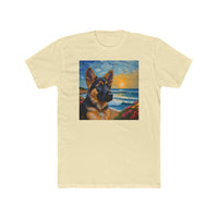 German Shepherd Puppy #2 - Men's Fitted Cotton Crew Tee
