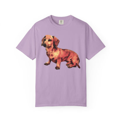 Dachshund 'Simone' Unisex Relaxed Fitted Garment-Dyed T-shirt