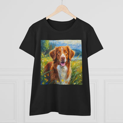 Nova Scotia Duck Tolling Retriever 'DIxie' Women's Midweight Cotton Tee