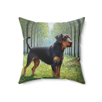 Jagdterrier - Spun Polyester Throw  Pillow