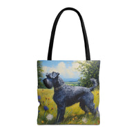 Kerry Blue Terrier Polyester Tote Bag with Artistic Painting