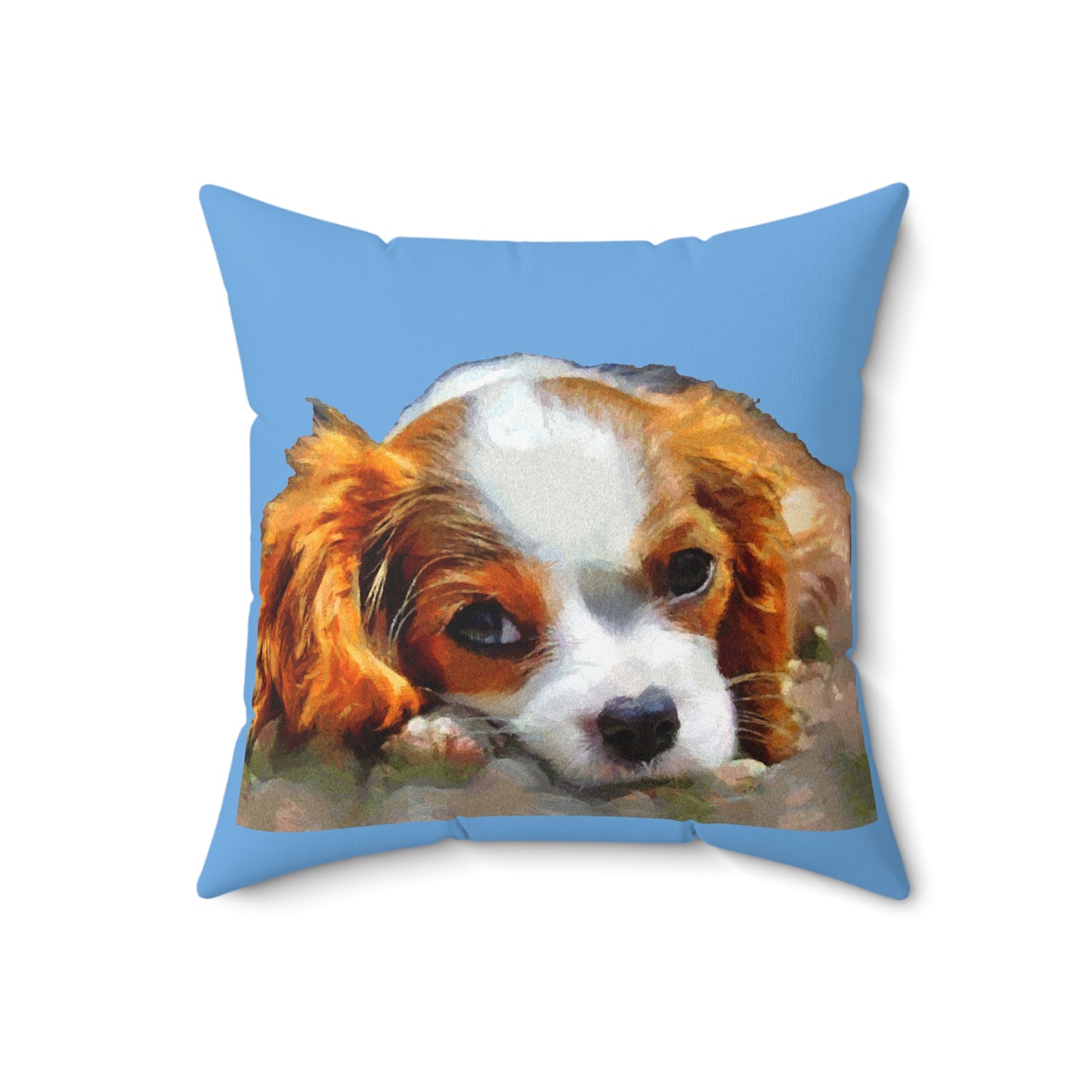 Cavalier King Charles Spaniel Puppy - Spun Polyester Throw Pillow