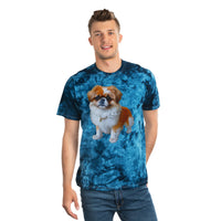 Pekingese Puppy Classic Tie-Dye Tee, Crystal