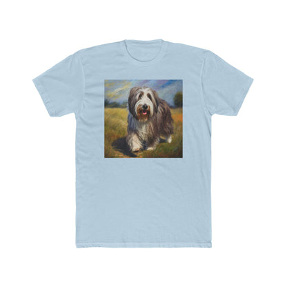 Bearded Collie Men's Fitted Cotton Crew Tee