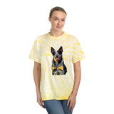 Blue Heeler - Australian Cattle Dog 'Bailey' Unisex Cotton Tie-Dye Tee, Cyclone