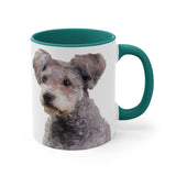 Watercolor Hungarian Pumi Dog Accent Mug — Cute Small Dog Portrait 11oz