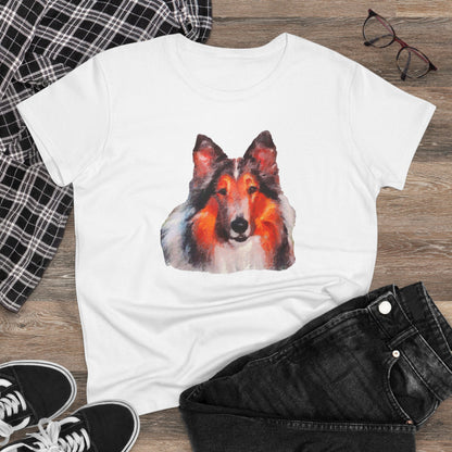 Collie - Rough Coated - Women's Midweight Cotton Tee