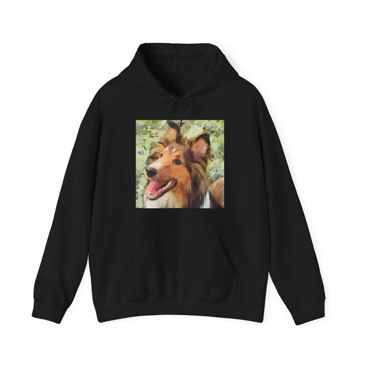 Shetland Sheepdog  - Sheltie - "Sheltie Mae' Unisex 50/50 Hooded Sweatshirt