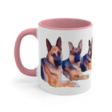 German Shepherd Trio Accent Ceramic Coffee Mug, 11oz