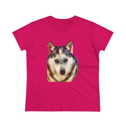 Siberian Husky "Sacha" Women's Midweight Cotton Tee