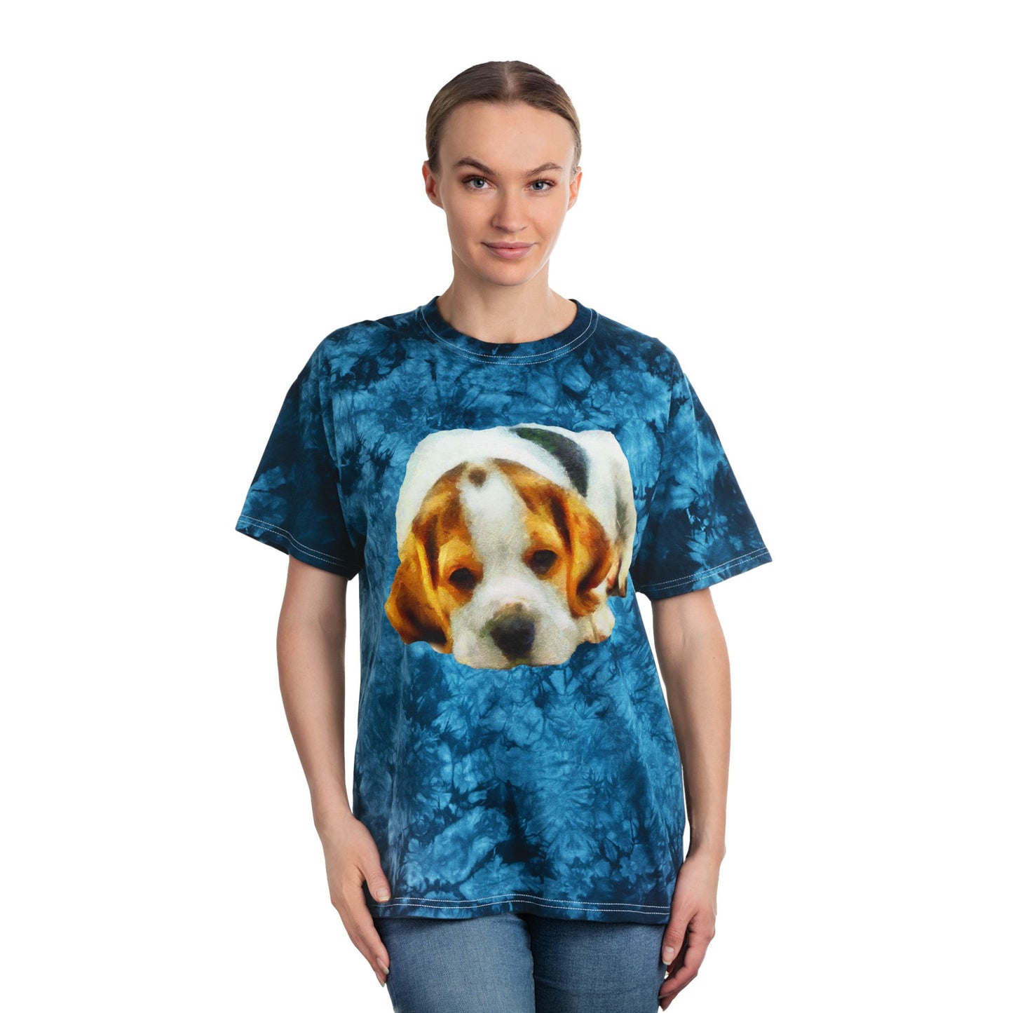 English Foxhound 'Sasha' Unisex Cotton Tie-Dye Tee