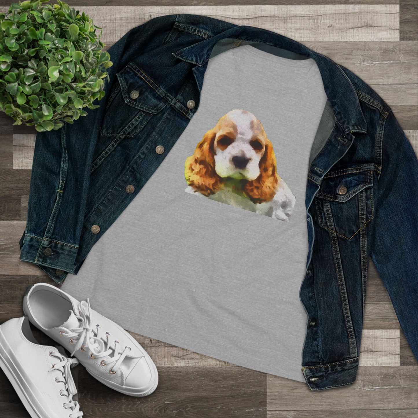 Cocker Spaniel 'Hogan' Women's Relaxed Fit Cotton Tee