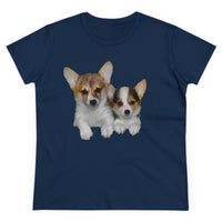 Welsh Corgi 'Cousins' Women's Midweight Cotton Tee