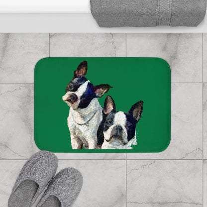 Boston Terriers 'Skipper & Dee Dee' Bathroom Rug Mat
