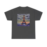 Eiffel Tower at Sunset - Unisex Heavy Cotton Tee