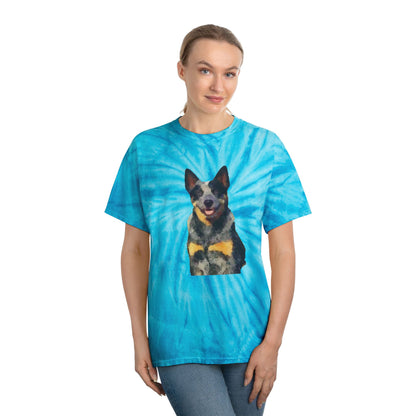 Blue Heeler - Australian Cattle Dog 'Bailey' Unisex Cotton Tie-Dye Tee, Cyclone