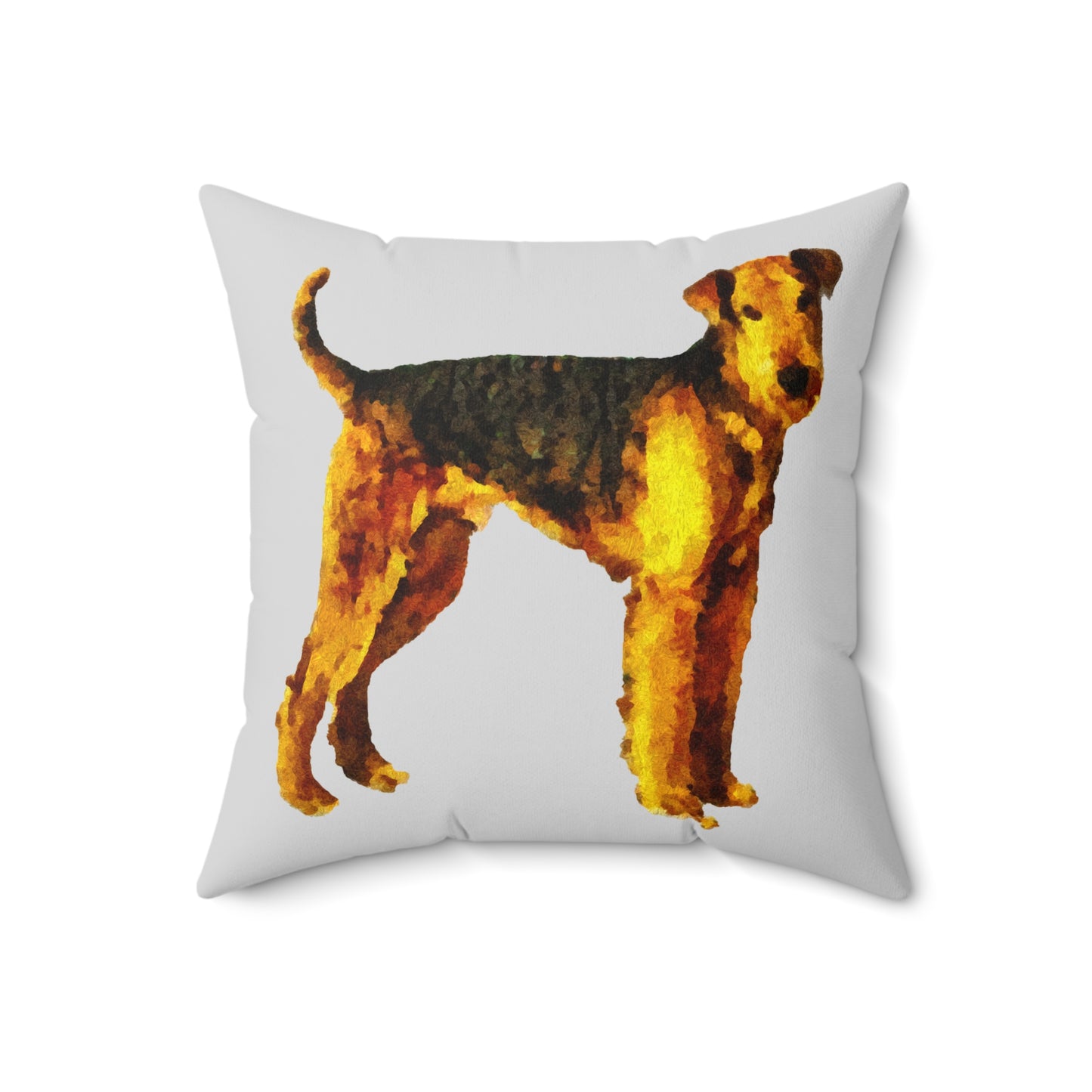 Airedale Terrier 'Lucy' Spun Polyester Throw Pillow