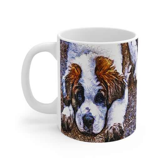 St. Bernard 'Sontuc' Ceramic Mug 11oz - Sip with a Smile!