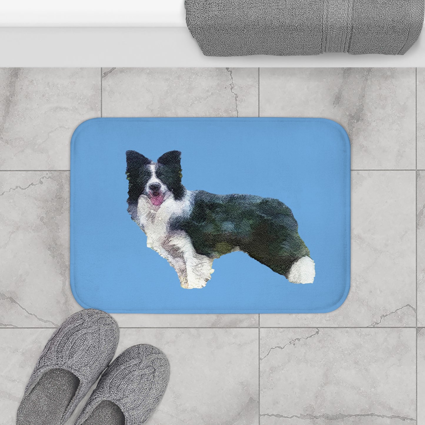 Border Collie '#1' Fine Art Bathroom Rug Mat