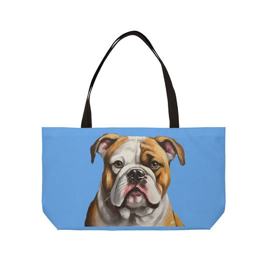American Bulldog Fine Art Weekender Tote Bag - A Luxurious Companion for Dog Lovers