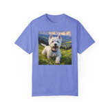 Romantic Westie Portrait Unisex Relaxed Fit Garment-Dyed T-shirt