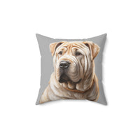 Chinese Shar-Pei Spun Polyester Square Pillow  -