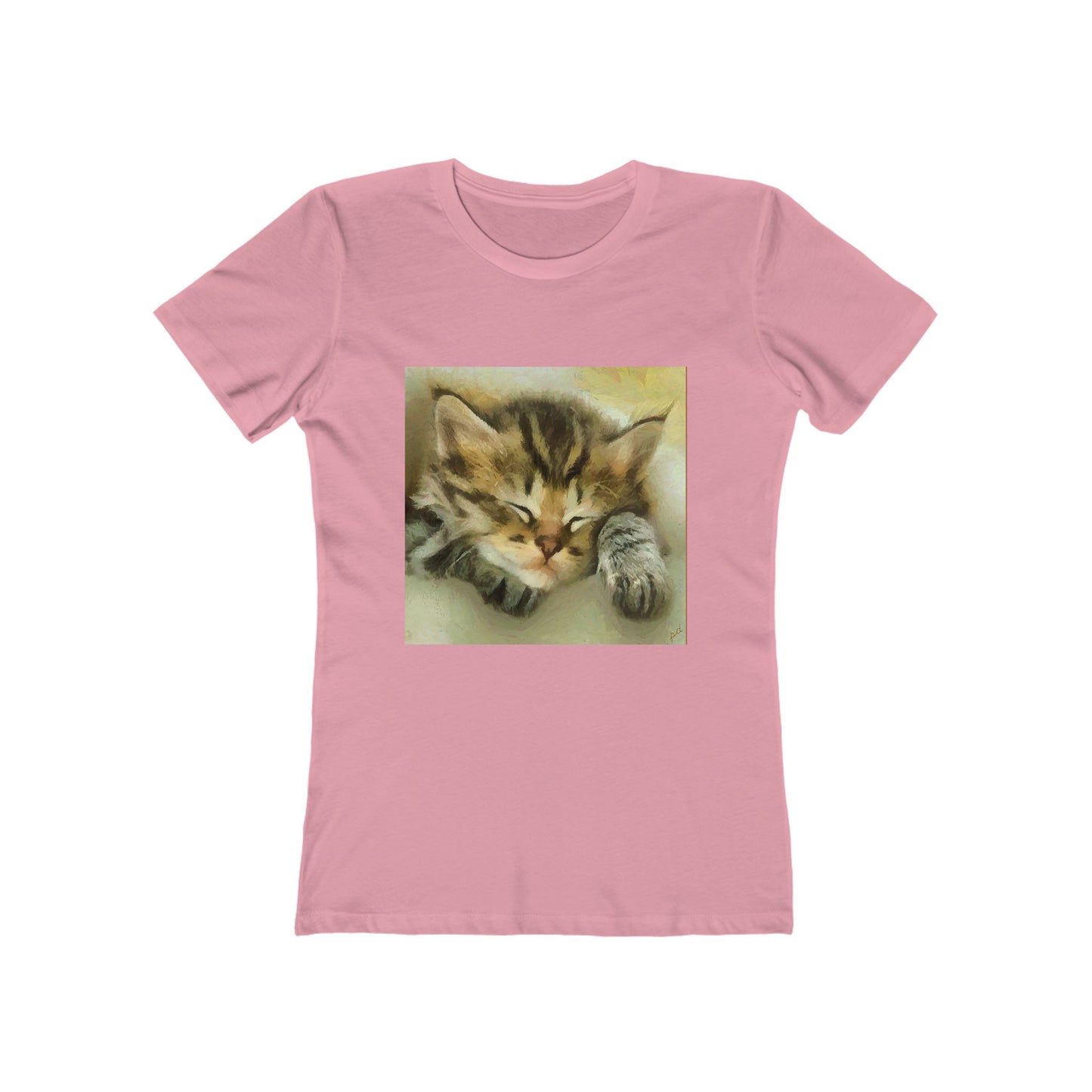 Sleepy Brucie the Cat - Women's Slim Fit T-Shirt