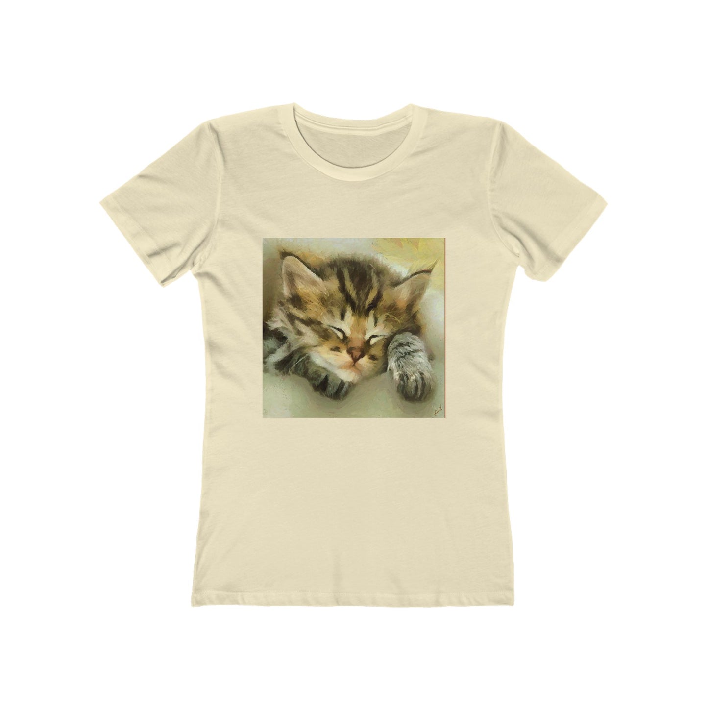 Sleepy Brucie the Cat - Women's Slim Fit T-Shirt