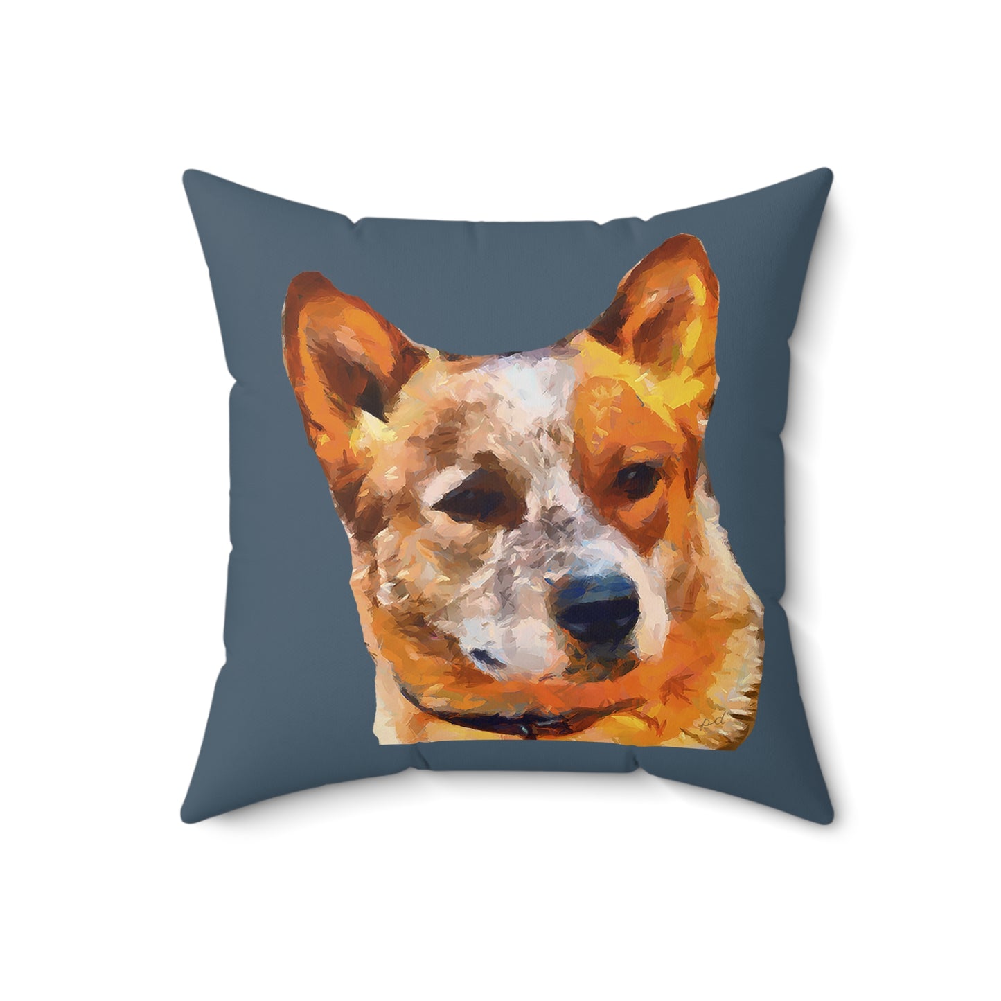 Red Heeler - Australian Cattle Dog Spun Polyester Throw Pillow