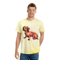 Dachshund 'Simone' Unisex Cotton Tie-Dye Tee, Cyclone