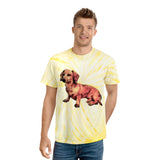 Dachshund 'Simone' Unisex Cotton Tie-Dye Tee, Cyclone