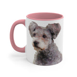 Watercolor Hungarian Pumi Dog Accent Mug — Cute Small Dog Portrait 11oz