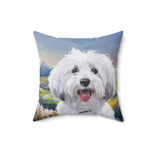Coton de Tulear Delight Spun Polyester Throw Pillow