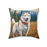 Yakutian Laika  Spun Polyester Throw Pillow