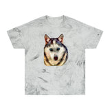 Siberian Husky 'Sacha' Unisex Cotton  -  Color Blast T-Shirt