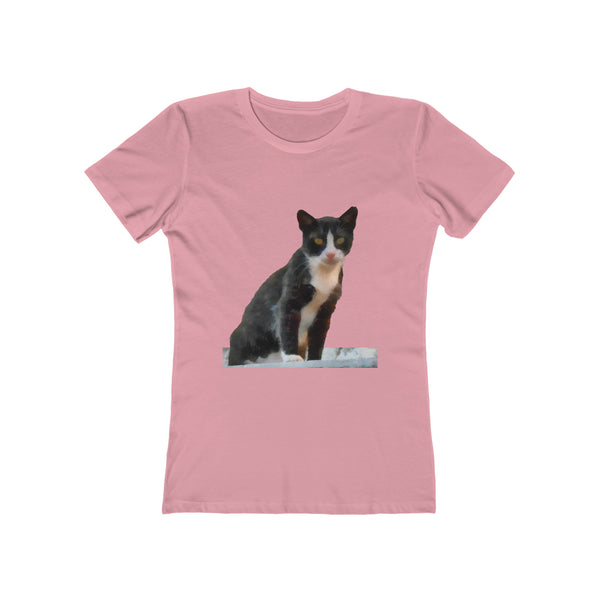 Cat from Hydra - Women's Slim Fitted  Ringspun Cotton T-Shirt