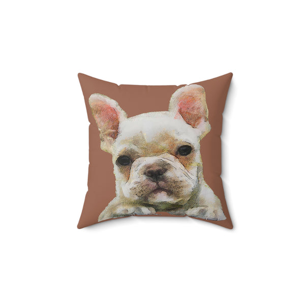 French Bulldog 'Bouvier'  -  Spun Polyester Throw Pillow
