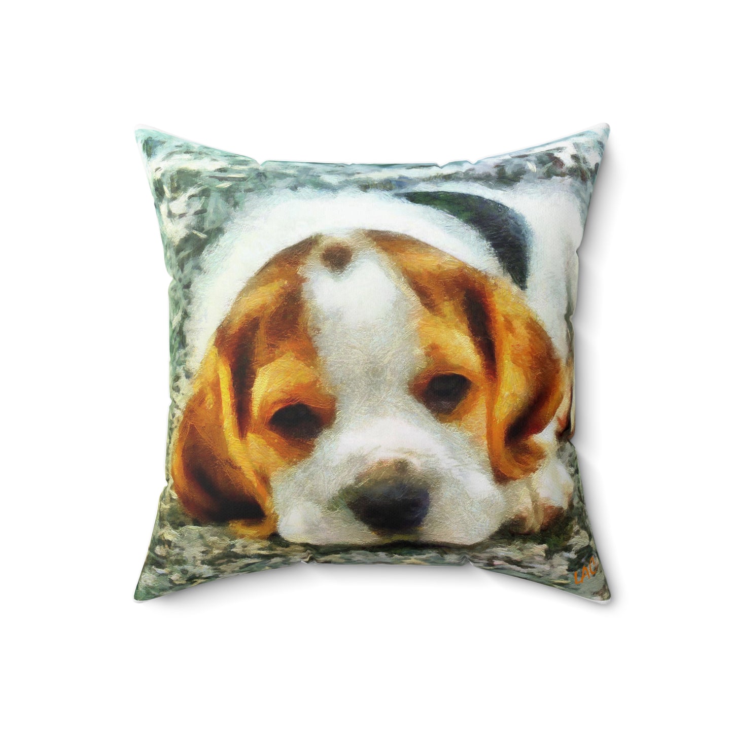 English Foxhound 'Sasha' Spun Polyester Throw Pillow