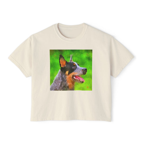 Luxurious Australian Cattle Dog 'Blue Heeler' Oversized Boxy Tee