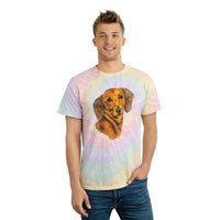 Dachshund 'Doxie 1' Unisex Cotton Tie-Dye Tee, Spiral