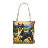 Black & Tan Shiba Inu  -  Polyester Tote Bag (AOP)