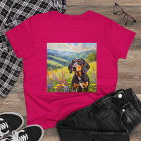 Black & Tan Coonhound Women's Midweight Cotton Tee