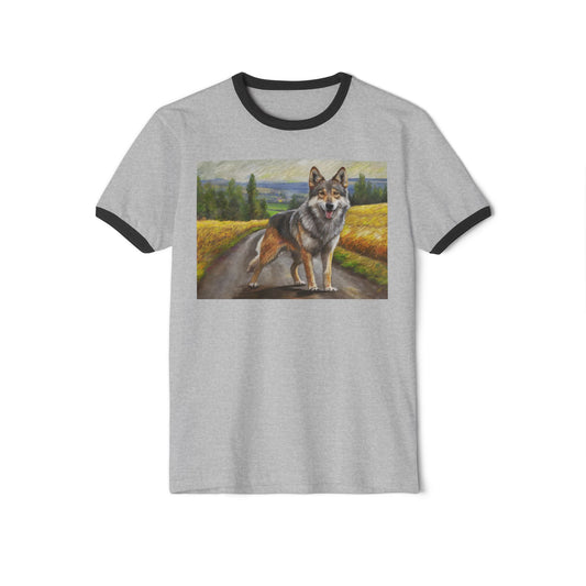 Czechoslovakian Vlciak Wolfdog Classic Cotton Ringer T-Shirt