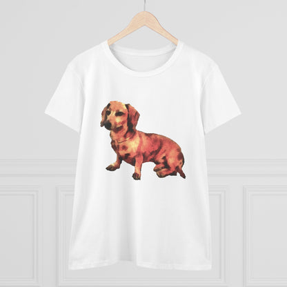 Dachshund 'Simone' Women's Midweight Cotton Tee