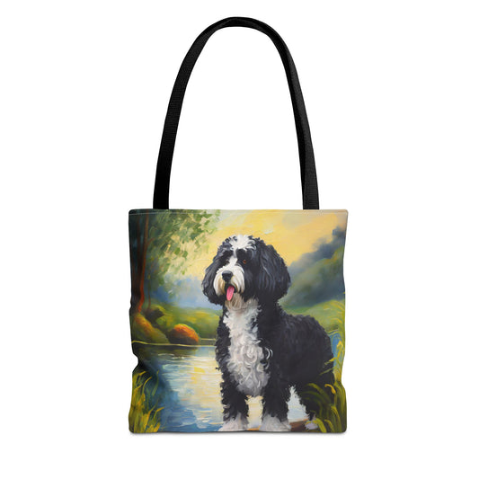 Portuguese Water Dog Polyester Tote Bag (AOP)