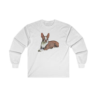 Boston Terrier - Brown & White  - Unisex Classic Cotton Long Sleeve Tee