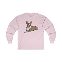 Boston Terrier - Brown & White  - Unisex Classic Cotton Long Sleeve Tee